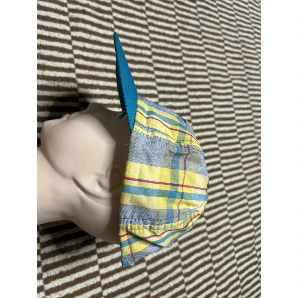 Vintage Mickey Mouse Disney Hat Cap Yellow Plaid 90s Made In USA Goofys Hat C